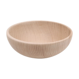 Holzschale aus hellem Holz, schlicht und rund, gefertigt in einer kleinen deutschen Manufaktur. Perfekt für moderne, nachhaltige Wohnstile, passend zur ästhetischen und designorientierten Philosophie von KLICKKLACK.