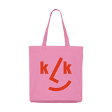 Stofftasche Zuckerwatte aus 100% recycelter Baumwolle im exklusiven KLICKKLACK-Design. Zeigt ein stilisiertes Gesichtsmotiv, lange Tragegriffe und praktische Innentasche für extra Volumen.