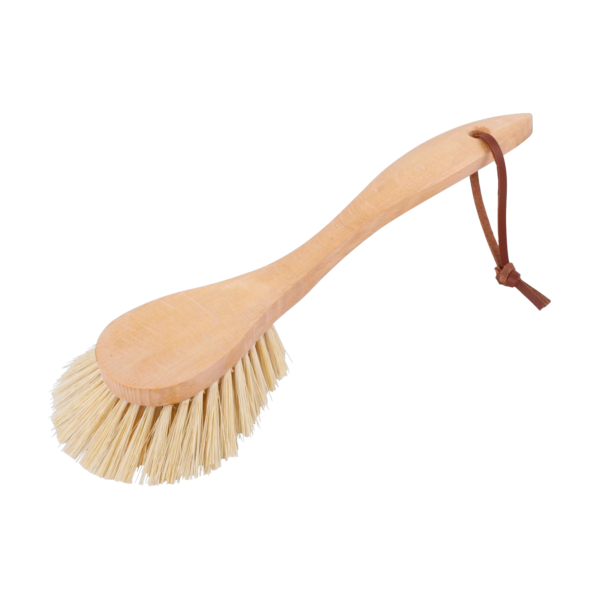 Spülbürste extragroß mit Holzgriff, natürlichen Borsten und Lederaufhängung, ideal für umweltbewusstes Geschirrspülen oder Reinigen. Perfekt für moderne Nutzer, die nachhaltige, ästhetische Produkte von KLICKKLACK schätzen.