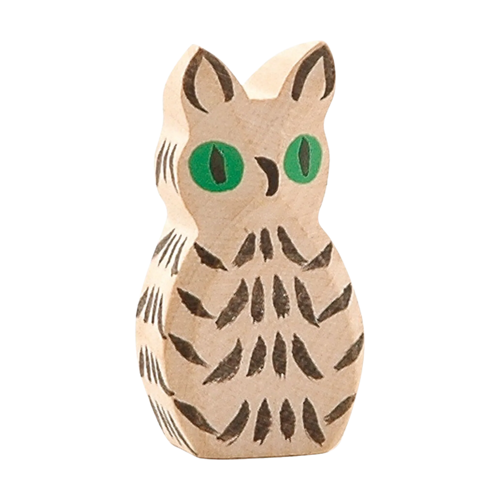 Weiße Holzeule mit grünen Augen von Ostheimer