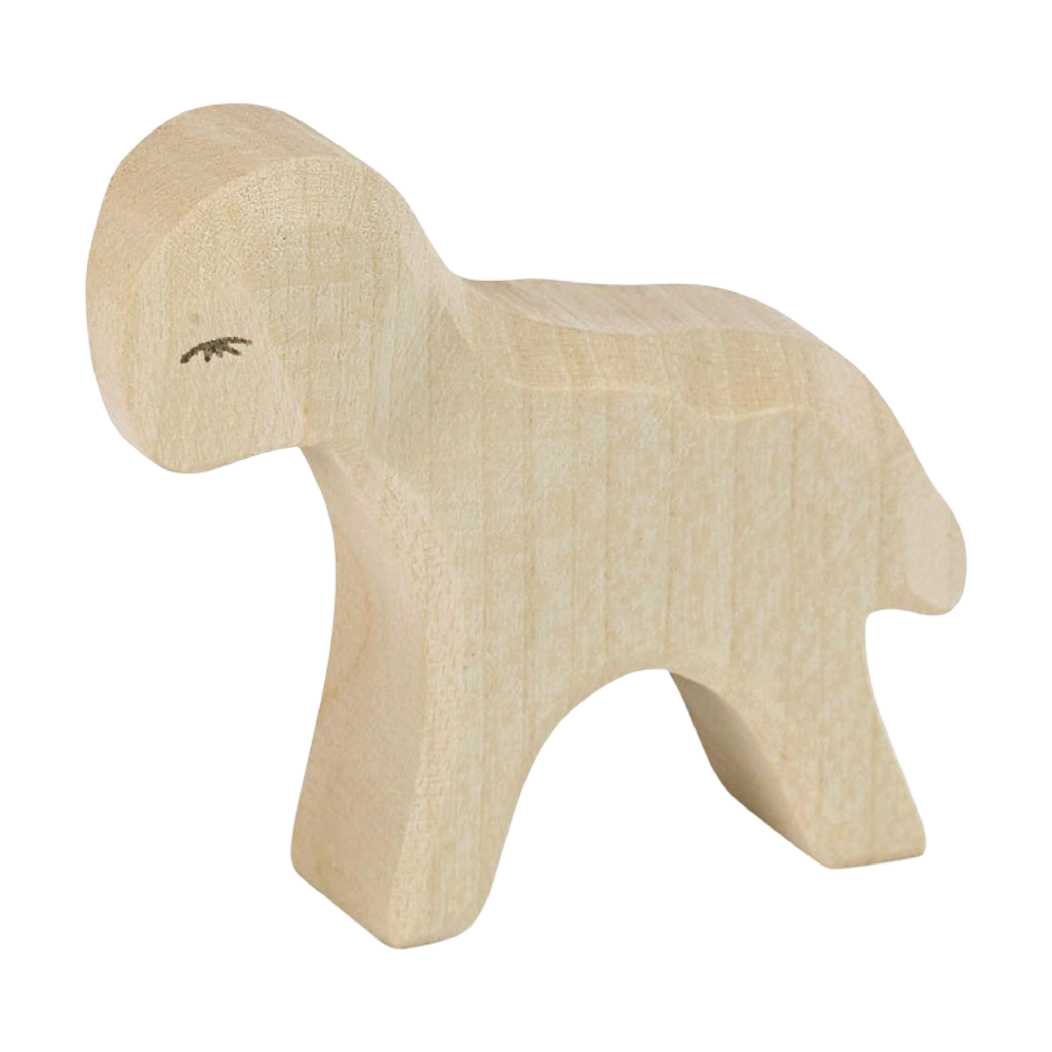 Holztier: Lamm stehend aus hochwertigem Ahornholz, schlicht und liebevoll von Hand bemalt, perfekt für fantasievolles Kinderspiel. Die sanfte Gestaltung spiegelt KLICKKLACKs Engagement für Ästhetik und Nachhaltigkeit wider.