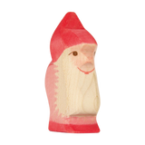 Holzfigur: Zwerg rot, ein handbemalter, geschnitzter Gnom aus massivem Ahornholz, ideal für kreatives Kinderspiel. Hergestellt in Deutschland, fördert nachhaltiges Design und soziale Fairness, passend zu Ostheimer-Holzfiguren.