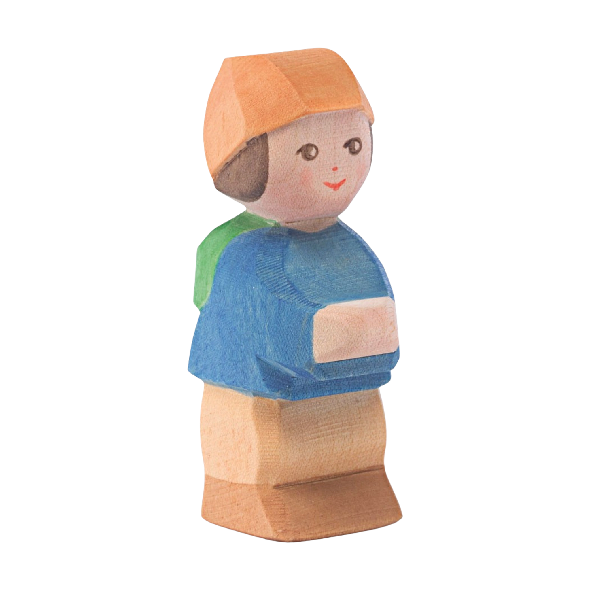 Holzfigur: Zwergenkind Mo, aus massivem Ahornholz, liebevoll von Hand geschnitzt und bemalt, ideal für kreatives Kinderspiel; perfekt kombinierbar mit weiteren Ostheimer Holzfiguren.