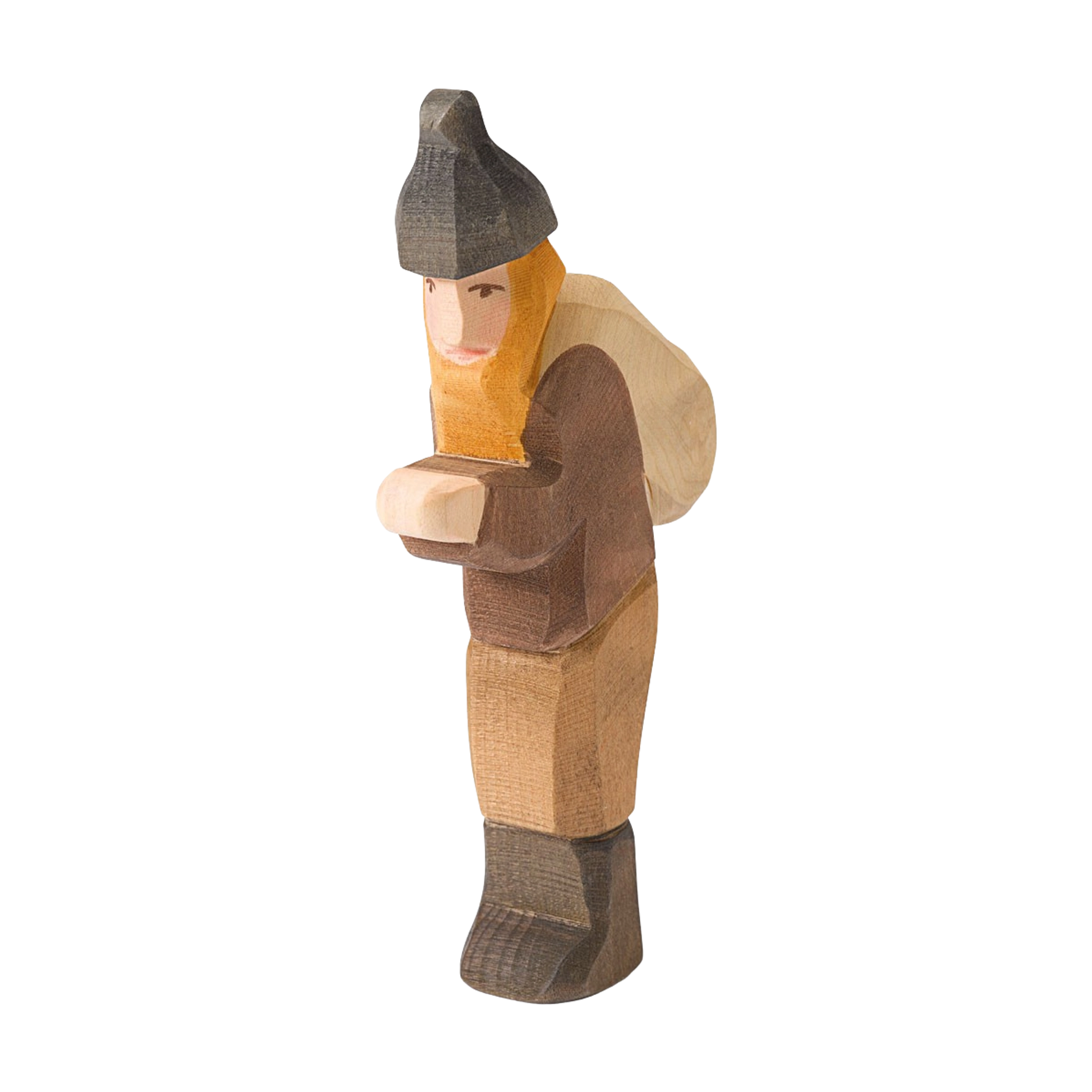 Holzfigur: Knecht Ruprecht aus massivem Ahornholz, handbemalt, ideal für kreatives Rollenspiel. Perfekte Ergänzung zu Ostheimer Holzfiguren, hergestellt in Deutschland, repräsentiert nachhaltiges Design von KLICKKLACK.