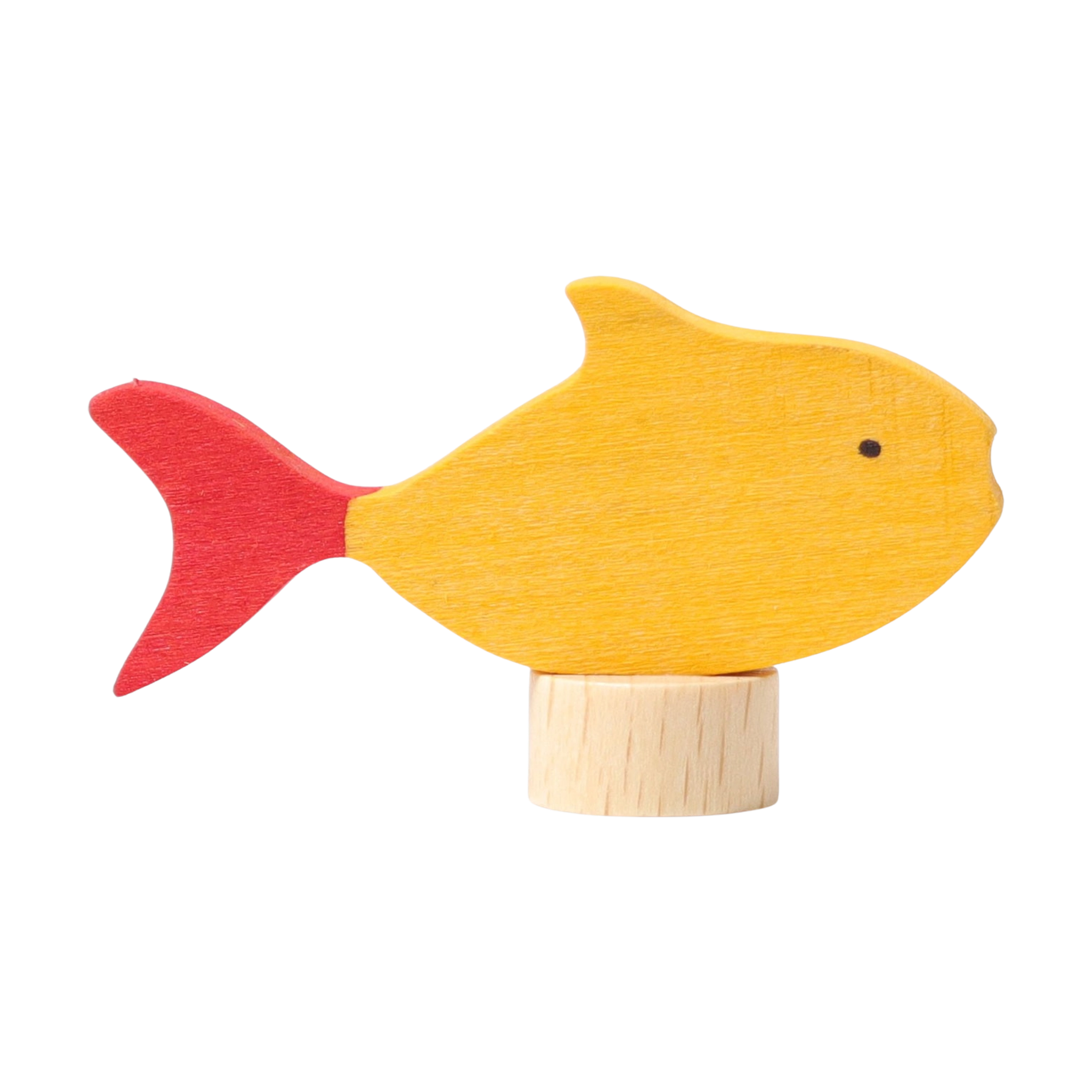 Steckfigur: Fisch, handbemalt aus Lindenholz, ideal zur Dekoration von Feierlichkeiten. Kombinierbar mit anderen Figuren und Kerzen, hergestellt in einer deutschen Manufaktur. Perfekt für moderne, nachhaltige Wohnakzente.