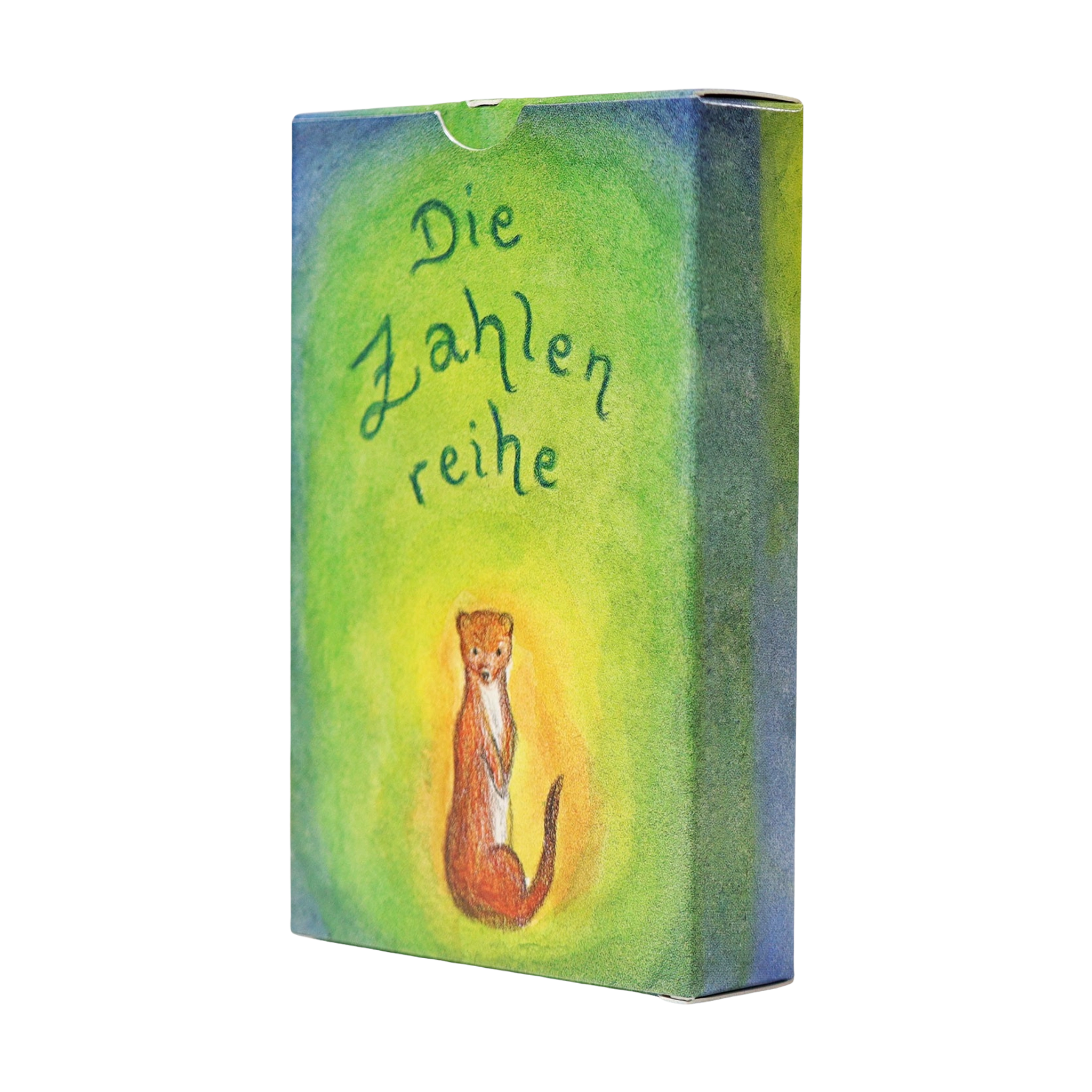 Kartenspiel: Zahlenreihe, eine Schachtel mit einer Fuchsillustration, enthält 48 Karten zur Förderung von Zahlverständnis und Rechenkünsten, ergänzt durch kreative Spielideen, hergestellt in einer deutschen Manufaktur.