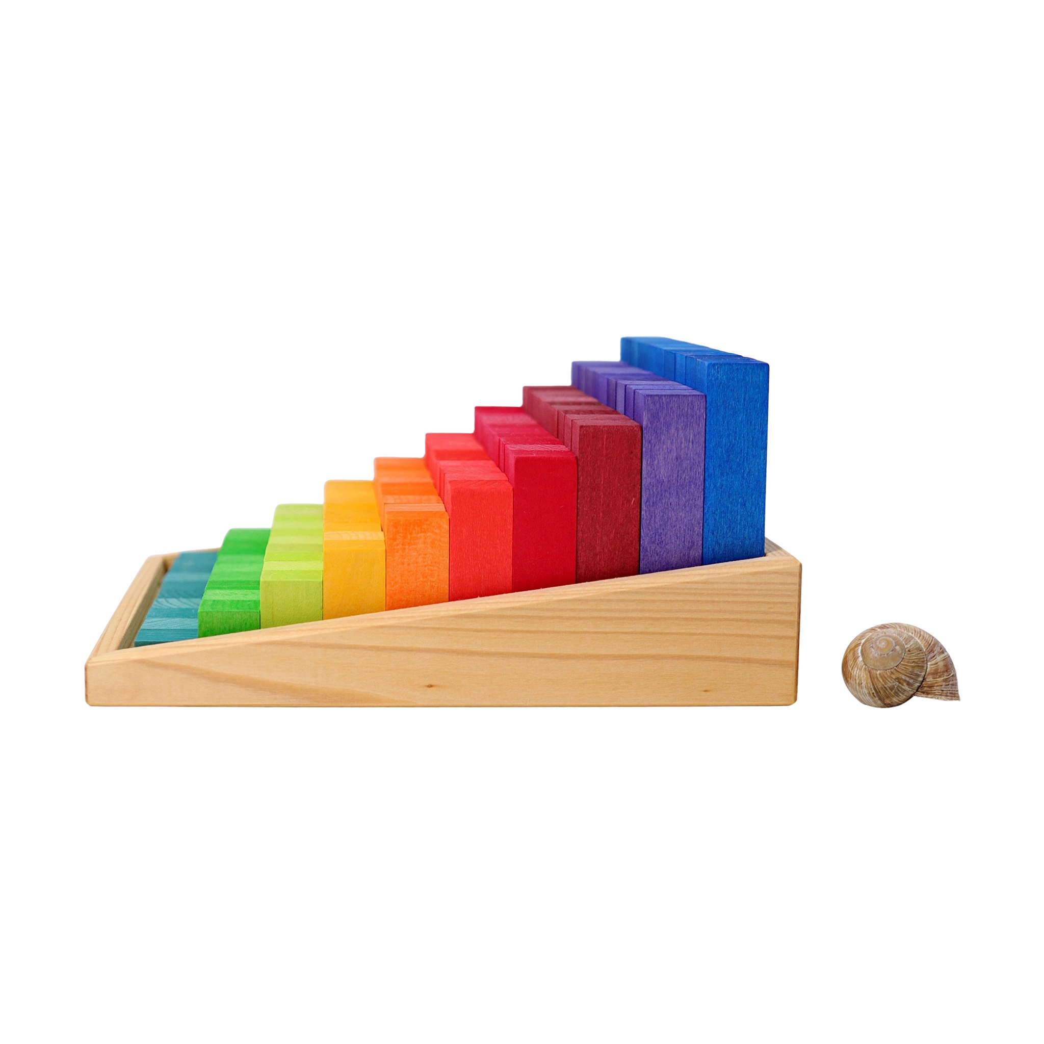 Freies Spiel: Kleine Stufenzählstäbe aus lasiertem Lindenholz, bestehend aus 100 Bauklötzen im Holzrahmen, fördert räumliches Denken und Mathematik, hergestellt in einer deutschen Manufaktur.