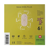 Tischspiel: Brändi Dog Plus 6er, ein taktisches Erweiterungsset für das beliebte Schweizer Kultspiel, zeigt eine Verpackung mit Hundemotiv, ideal für Familienspaß mit bis zu sechs Personen.