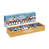 Puzzle: 10 Penguins in einer Box mit Tiermotiven, darunter Pinguine und Eisbären. Enthält 10 progressive Puzzles, ideal zum spielerischen Zahlenlernen für Kinder ab 3 Jahren, hergestellt in Spanien.