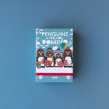 Domino: Penguins and friends, ein klassisches Dominospiel aus FSC-Papier und recyceltem Karton, zeigt bunte Tierillustrationen von Pinguinen. Fördert Konzentration und strategisches Denken, geeignet für Kinder ab 3 Jahren.