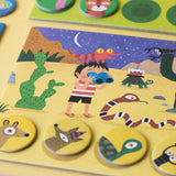 Legespiel: Habitats Lotto, bestehend aus Tier-Stickern und Buttons, fördert spielerisch das Verständnis für Tierlebensräume. Nachhaltig aus FSC-Papier und recyceltem Karton, ideal für Kinder ab 3 Jahren.