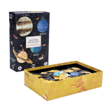 Puzzle: Entdecke die Planeten - 200-teiliges Set in einer dekorativen Box mit Planetenmotiv. Leuchtet im Dunkeln, ideal für Kinder ab 6 Jahren. Nachhaltig aus FSC-Papier und recyceltem Karton.