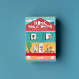 Lernspiel: Home Sweet Home, ein kreatives Spiel, bei dem Kinder ab 7 Jahren Häuser und Städte bauen. Das Spiel enthält eine bunte Box mit Cartoon-Charakteren und fördert strategisches Denken.