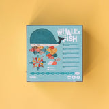 Freies Spiel: The whale and the fish - Ein kreatives Legespiel mit Wal- und Fischmotiven, ideal für Kinder ab 3 Jahren, fördert Fantasie und räumliche Orientierung, aus FSC-Papier und recyceltem Karton.