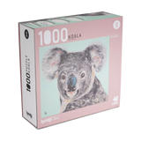 Puzzle: Koala, 1000-teilig, zeigt ein detailreiches Koala-Motiv, illustriert von Joana Santamans, verpackt in einer Box aus recyceltem Karton, ideal für ältere Kinder und Erwachsene. Nachhaltig hergestellt in Spanien.