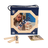 Bausteine: 120er Box mit nachhaltigen KAPLA-Plättchen aus Pinienholz. Enthält ein Anleitungsposter zur Förderung von Kreativität und räumlichem Denken. Enthalten sind 120 Plättchen und ein Inspirationsheft.