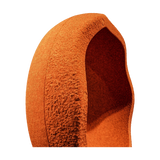 Stapelstein: Orange - Filz-Wollhöhle in Eiform, ideal für Katzen und kleine Hunde. Der Eingang führt in ein weiches, gemütliches Inneres. Perfekt für moderne, nachhaltige Wohnräume von KLICKKLACK.