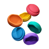 Stapelstein: Regenbogen Classic (6 Steine) – Sechs halbkreisförmige, strukturierte Schalen, die vielseitig einsetzbar sind, präsentieren sich stilvoll und modern, ideal für nachhaltige und kreative Anwendungen.