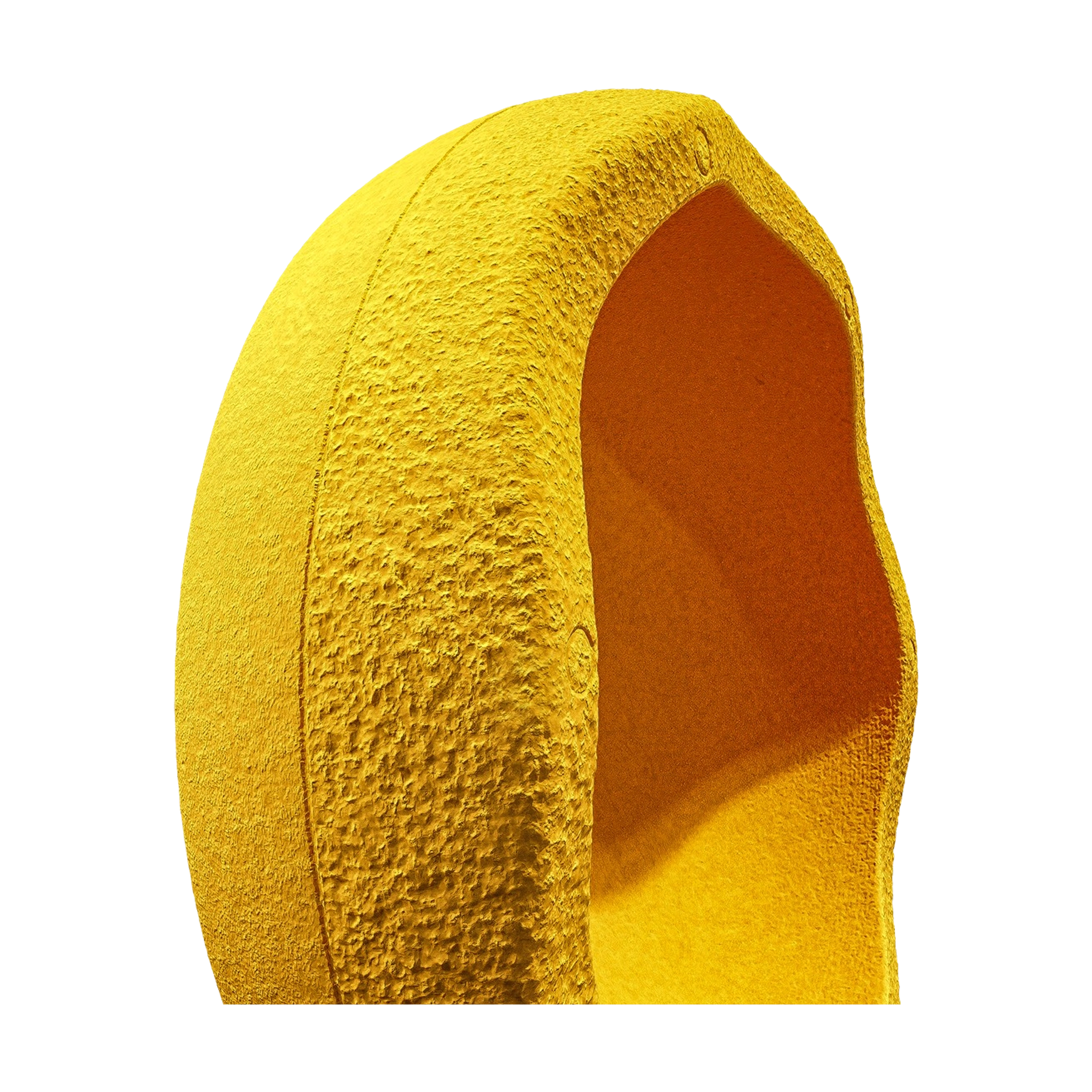 Stapelstein: Yellow, eine fein detaillierte Darstellung eines Pollenkorns, das die robuste äußere Schale zeigt. Diese erinnert an den Stapelstein, der Design und Funktionalität harmonisch vereint.