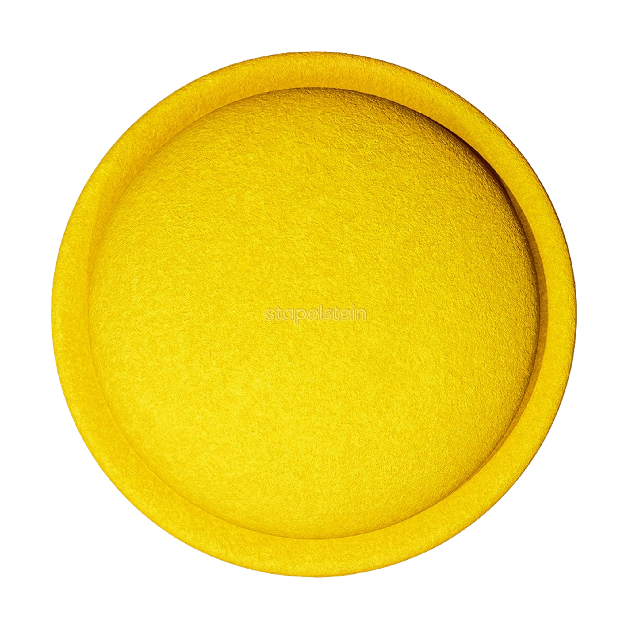 Runder Stapelstein: Yellow aus leuchtend gelbem Filz, mit einem subtilen stapelstein Wasserzeichen in der Mitte. Ideal für moderne, nachhaltige Einrichtungslösungen, die Freude und Fairness fördern.