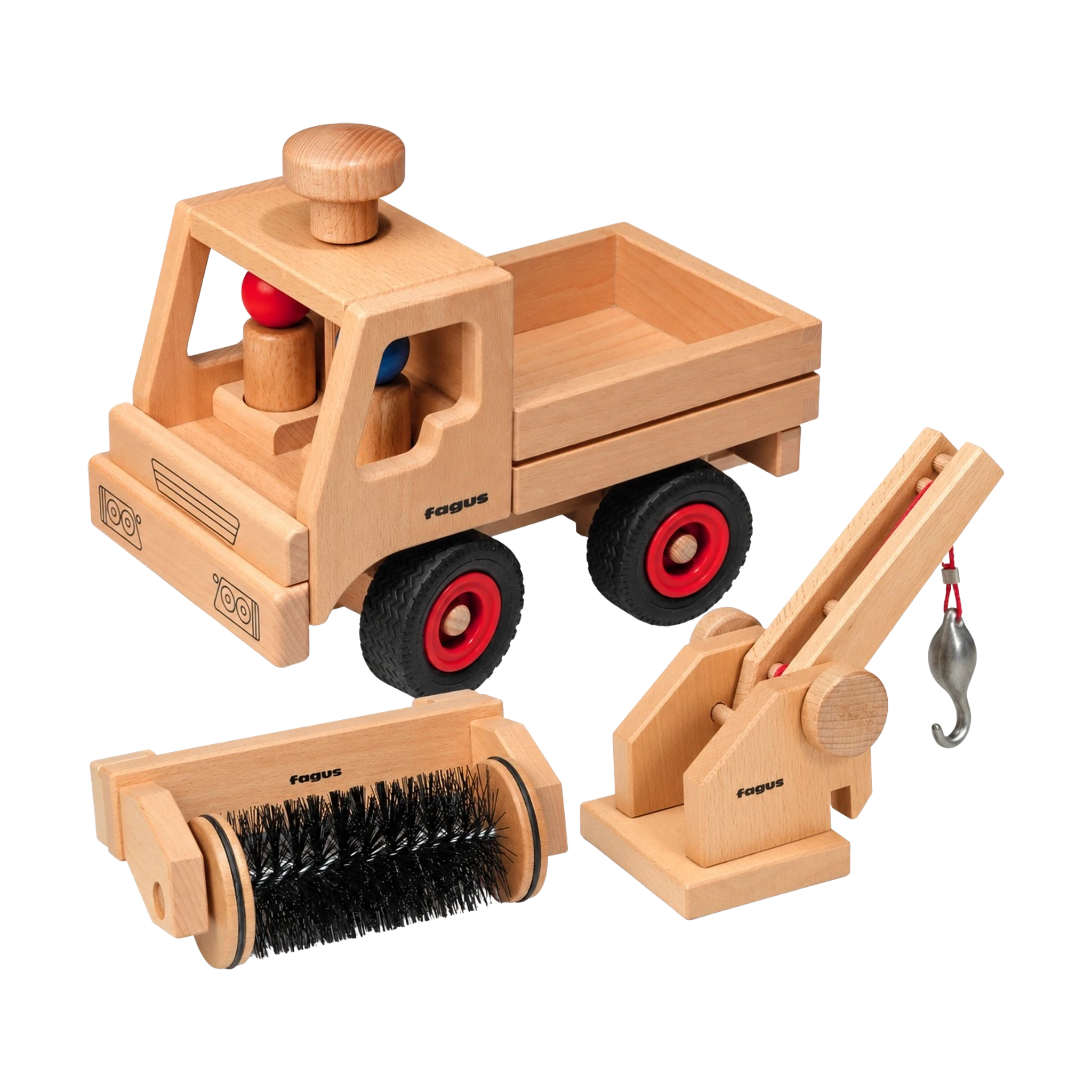 Set Straßenmeisterei mit Unimog, Kehraufsatz und Kranaufsatz