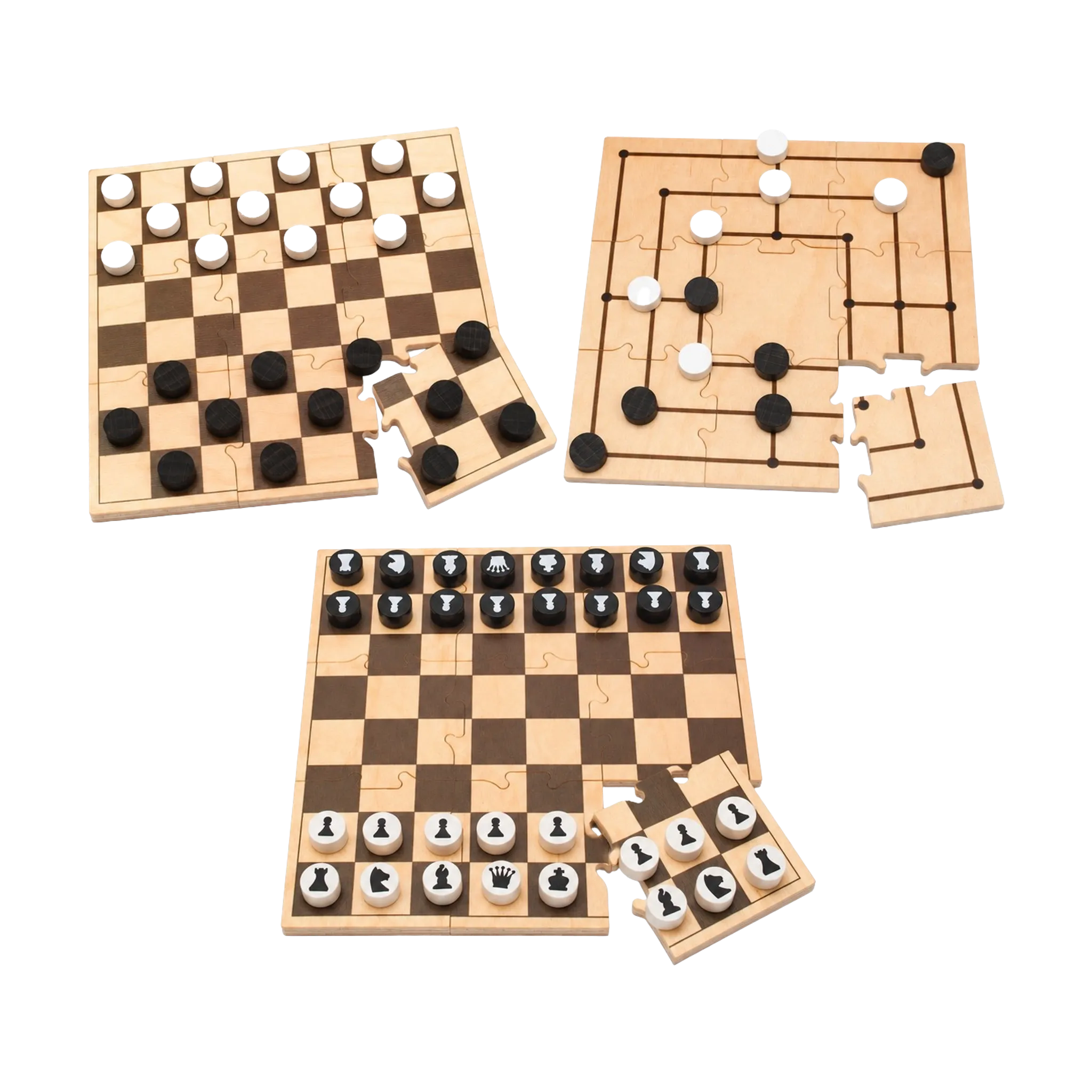 Set Taschenspiel Klassiker mit Dame, Mühle und Schach