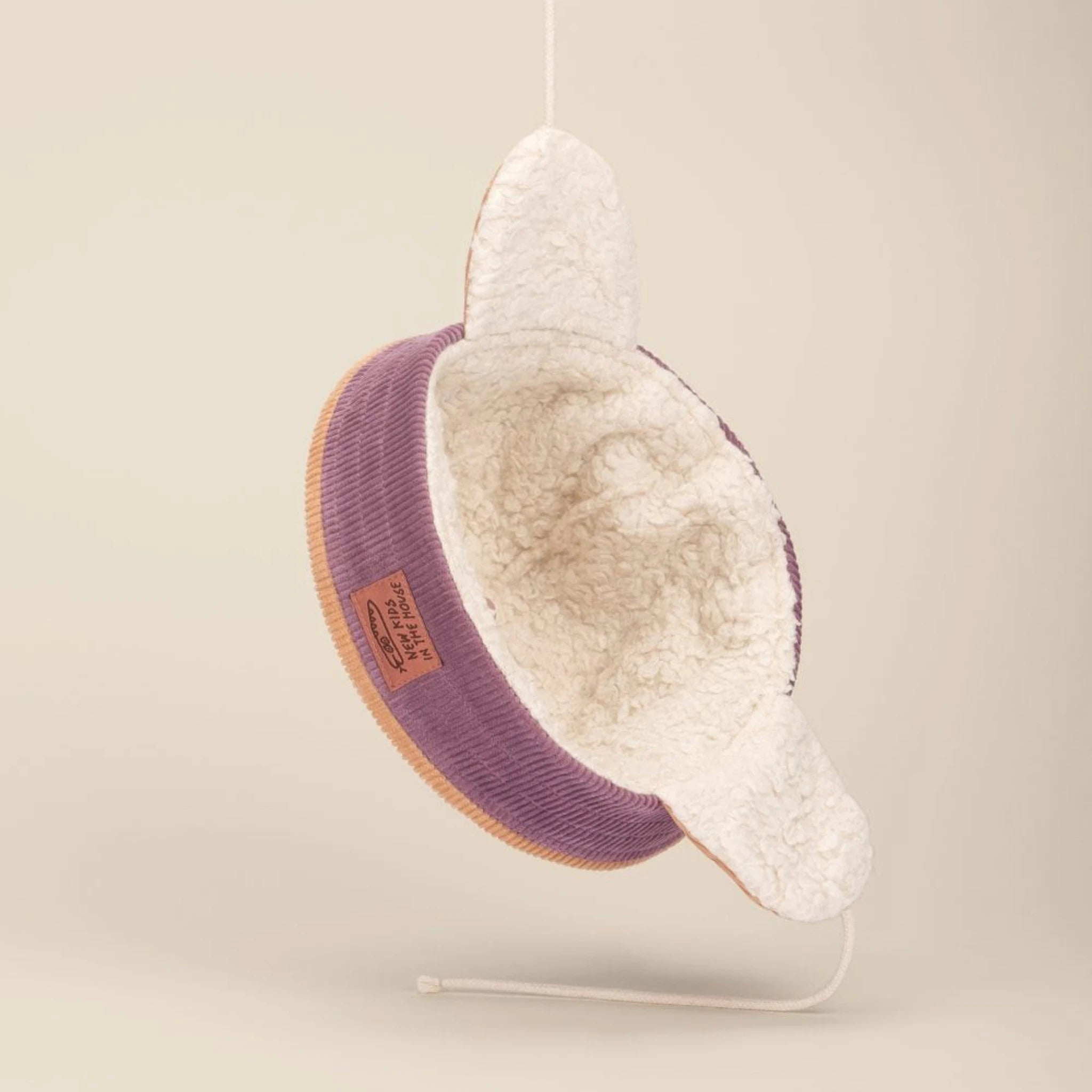Gefütterte Wintermütze Jules mauve in Mauve und Beige