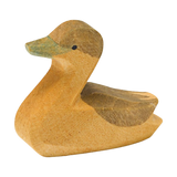 Holztier: Kanadagans klein, detailreich geschnitzte Holzfigur, aus einem Stück gefertigt. Diese dekorative Ente zeigt handwerkliches Können und repräsentiert KLICKKLACKs Engagement für nachhaltige, ästhetische Designs.